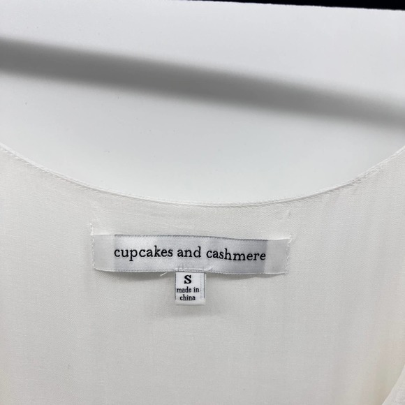 Cupcakes And Cashmere White Wrap Tunic Dress Layered Ruffle Sleeveless Small - Picture 7 of 12